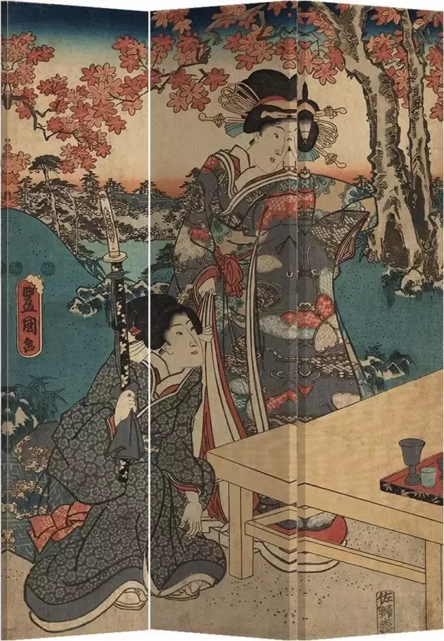 Fine Asianliving Kamerscherm Scheidingswand B120xH180cm 3 Panelen Japanese Empress