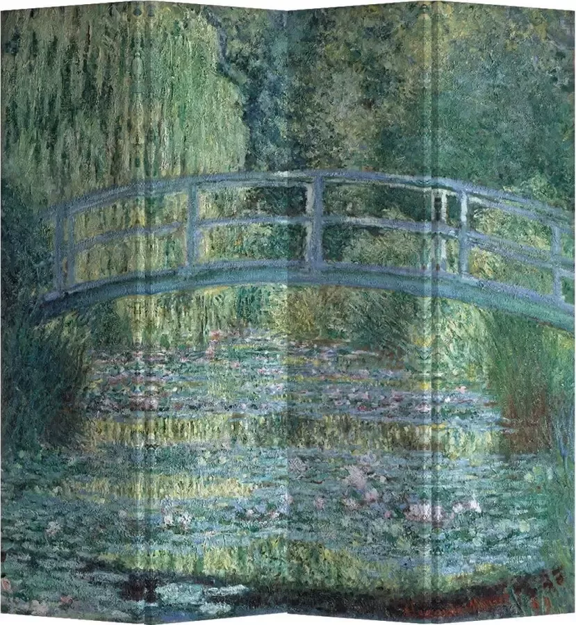Fine Asianliving Kamerscherm Scheidingswand B160xH180cm 4 Panelen Bridge over a Pond of Water Lilies Claude Monet - Foto 1