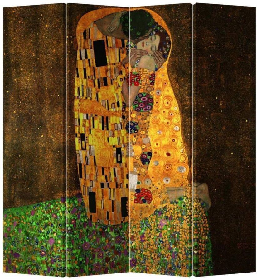 Fine Asianliving Kamerscherm Scheidingswand B160xH180cm 4 Panelen Der Kuss Gustav Klimt