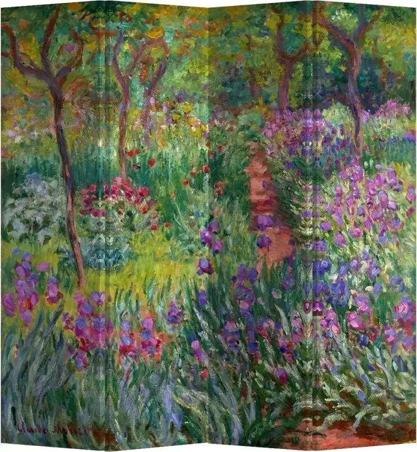 Fine Asianliving Kamerscherm Scheidingswand B160xH180cm 4 Panelen Irises in Monets Garden Claude Monet - Foto 1