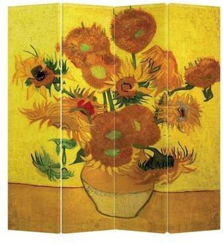 Fine Asianliving Kamerscherm Scheidingswand B160xH180cm 4 Panelen Van Gogh Zonnebloemen - Foto 1