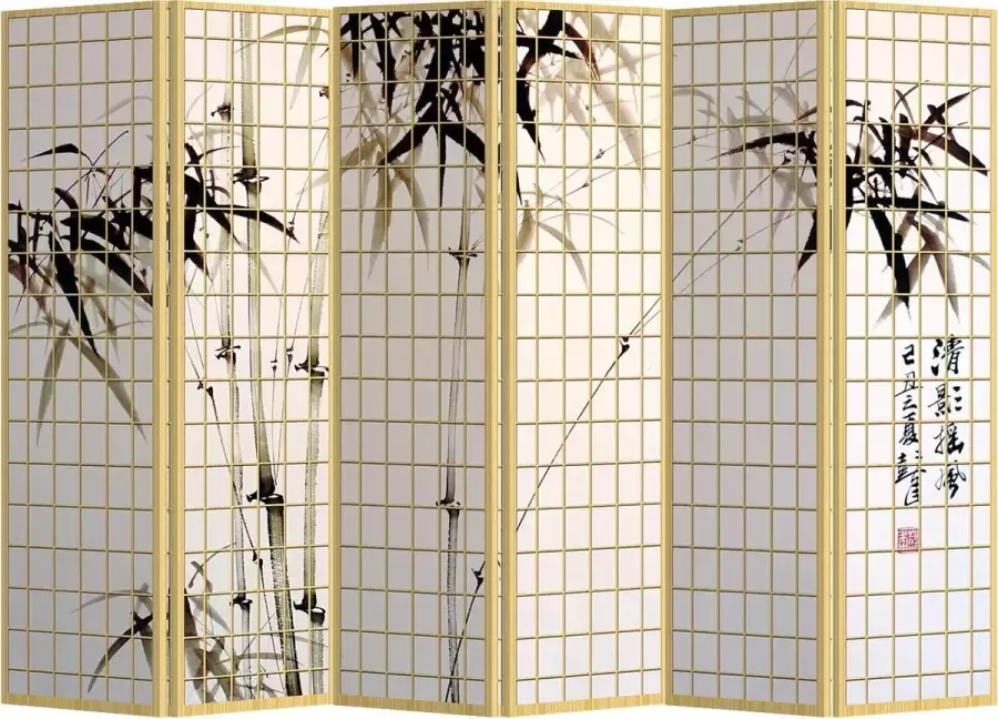 Fine Asianliving Kamerscherm Scheidingswand B240xH180cm 6 Panelen Bamboe - Foto 1
