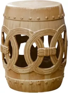 Fine Asianliving Keramiek Kruk Porselein Chinese Tuinstoel Coin Beige D32xH43cm Chinese Meubels Oosterse Kast