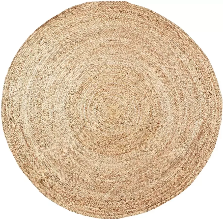 Fine Asianliving Oosters Vloerkleed Handgemaakt Naturel Lisdodde Dia.100cm