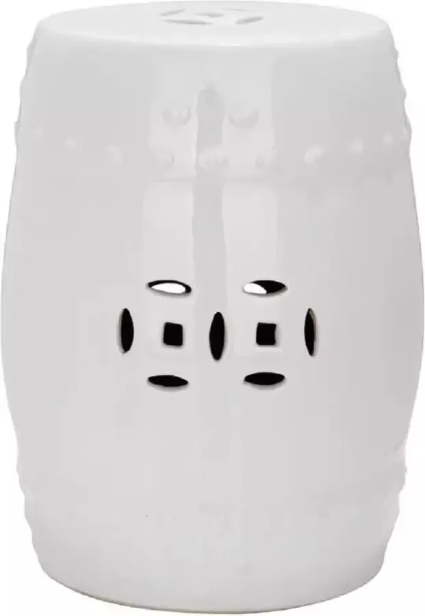 Fine Asianliving Tuinkruk van Keramiek Stoel Porselein Wit