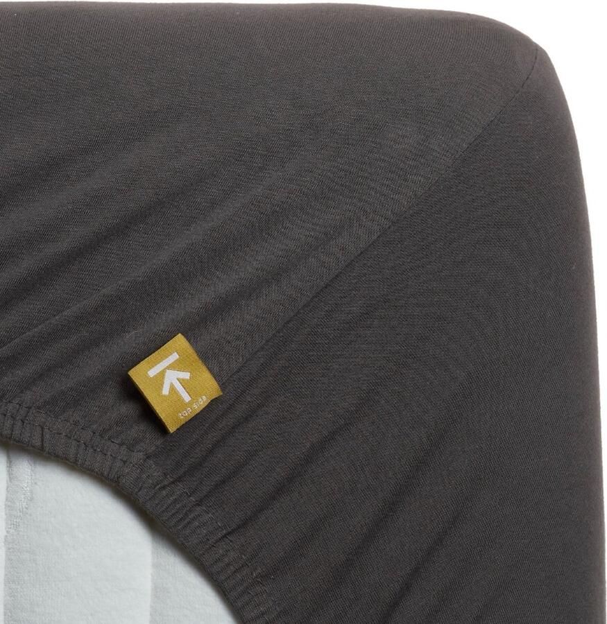 Fine Bedding Premium jersey hoeslaken antraciet 120x200 210 220 (twijfelaar) heerlijk zacht soepel en rekbaar luxe kwaliteit perfecte pasvorm