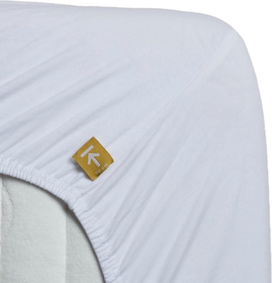 Fine Bedding Premium jersey hoeslaken wit 120x200 210 220 (twijfelaar) heerlijk zacht soepel en rekbaar luxe kwaliteit perfecte pasvorm