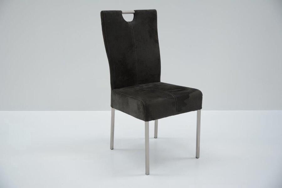 Fineliving Henry Stoel in grijze pilotenstof- 2 stuks