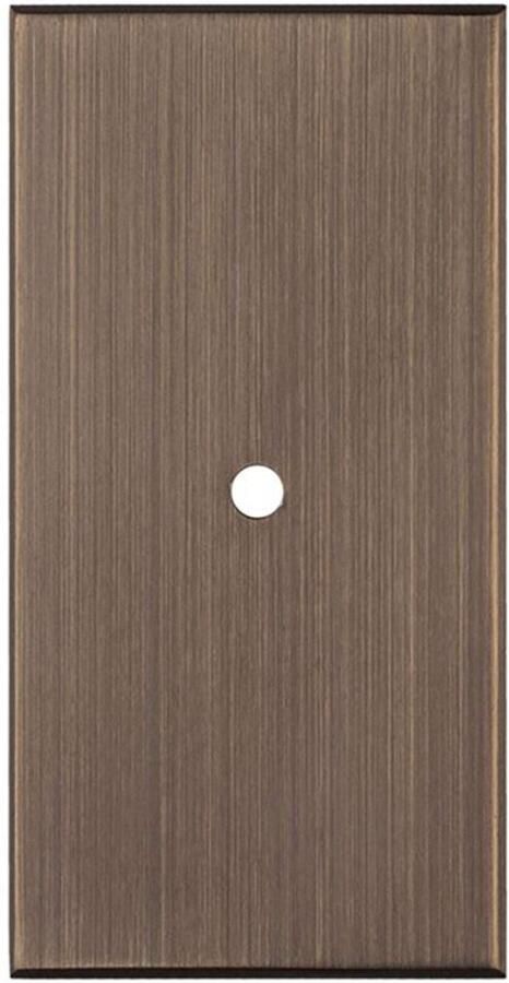 Fingertip Designs Achterplaat voor Meubelknoppen en Meubelgrepen Verfijnde Basis voor Modern Meubilair Antiek Messing 76 x 40mm