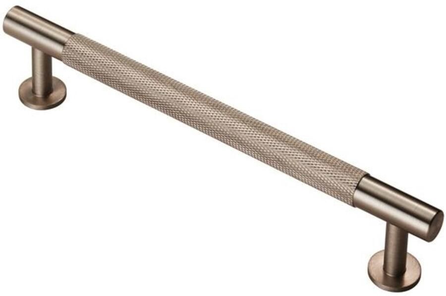 Fingertip Designs Handgreep Knurled – Gekarteld Design Massief Messing Satijn Nikkel 128mm