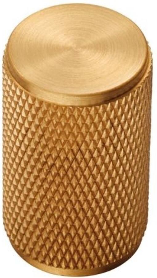 Fingertip Designs Kastknop Knurled 30 mm – Stoere Grip in Compacte Vorm Satijn Messing