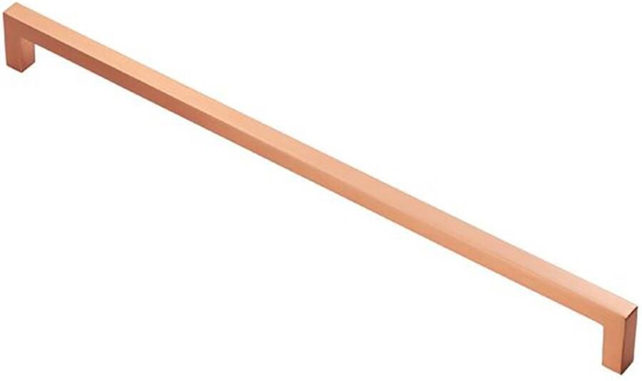 Fingertip Designs Meubelgreep Block – moderne metalen handgreep in strak design Gepolijst Koper 320mm