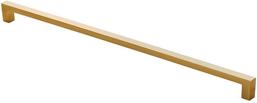 Fingertip Designs Meubelgreep Block – moderne metalen handgreep in strak design Satijn Messing 320mm