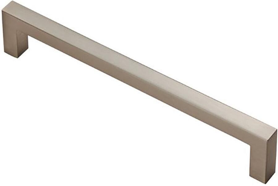 Fingertip Designs Meubelgreep Block – moderne metalen handgreep in strak design Satijn Nikkel 160mm