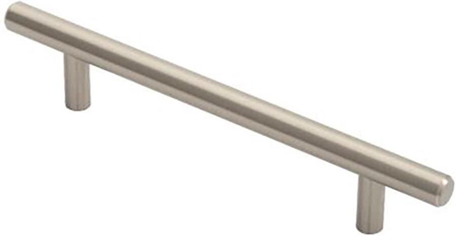 Fingertip Designs Stalen T-Bar Kastgreep – Minimalistisch en Modern Satijn Nikkel 128 mm