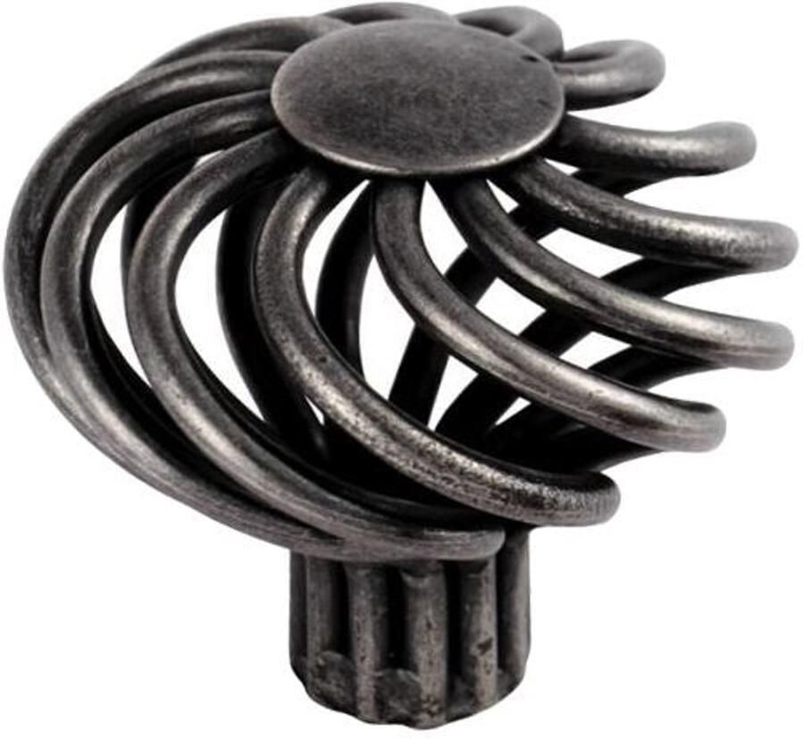 Fingertip Designs Vintage gedraaide ijzeren kastknop – rond of ovaal model Rond 40mm