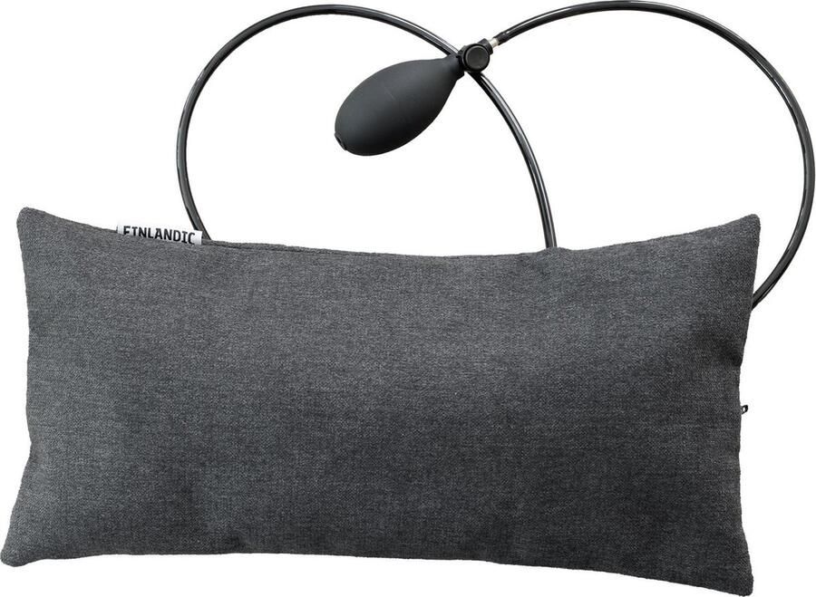 Finlandic Orthopedisch Lendekussen opblaasbaar wasbaar voor fauteuil en auto donkergrijs ergonomische aanpasbaar rugkussen steun kussen lage rugpijn - Foto 2