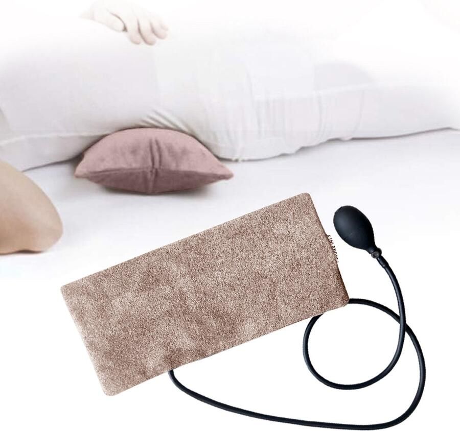 Finlandic Orthopedisch Taupe Lendekussen opblaasbaar wasbaar voor bureaustoel fauteuil en auto taupe ergonomische aanpasbaar rugkussen steun kussen lage rugpijn