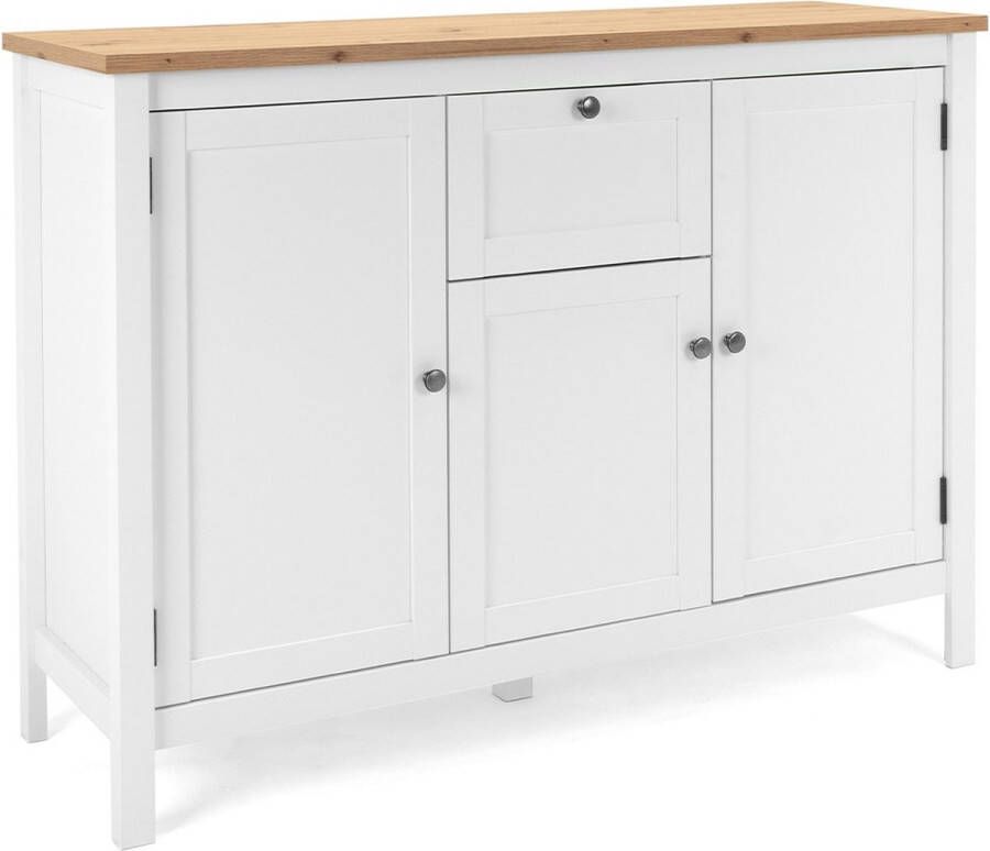 Finori Buffet 3 portes 1 tiroir L120 cm Décor Blanc Bergen - Foto 2