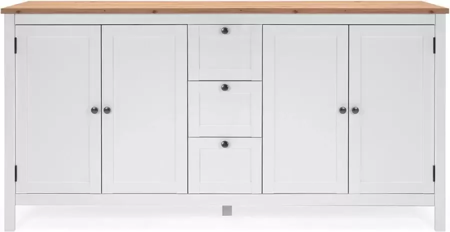 Finori Buffet 4 portes 3 tiroirs L180 cm Décor Blanc Bergen - Foto 3