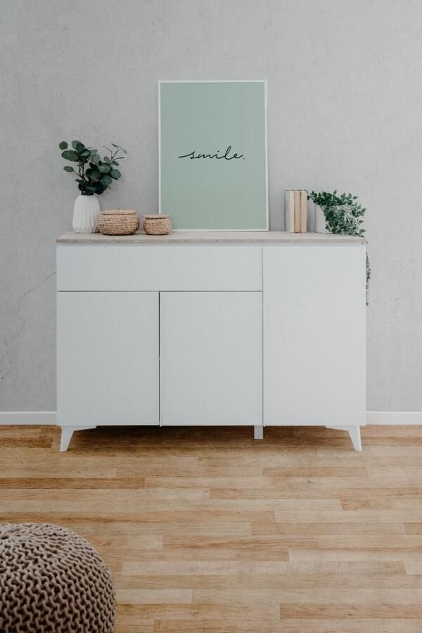 Finori Bertrix Commode Anthracite 3 deuren met legplanken - Foto 2