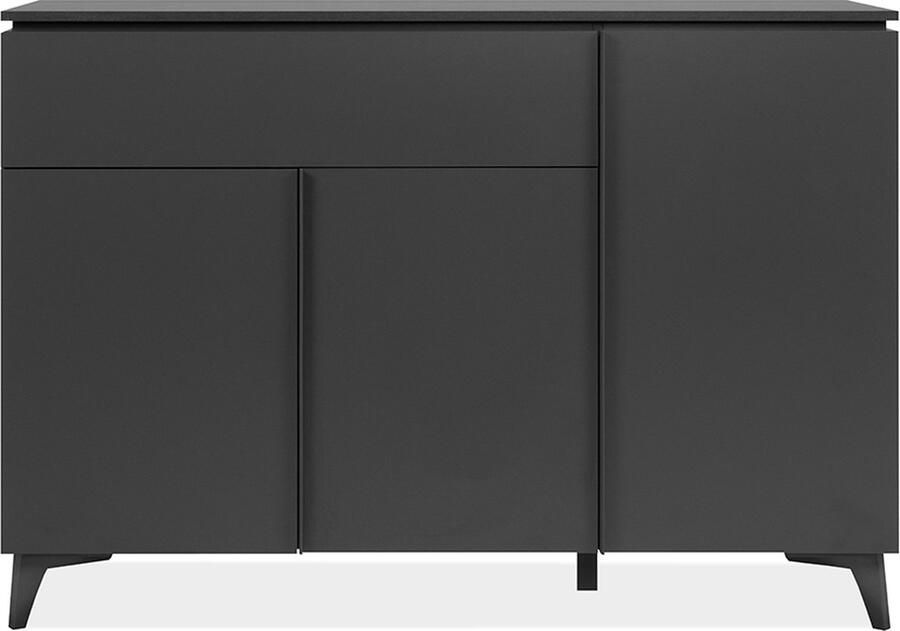 Finori Bertrix Commode Anthracite 3 deuren met legplanken