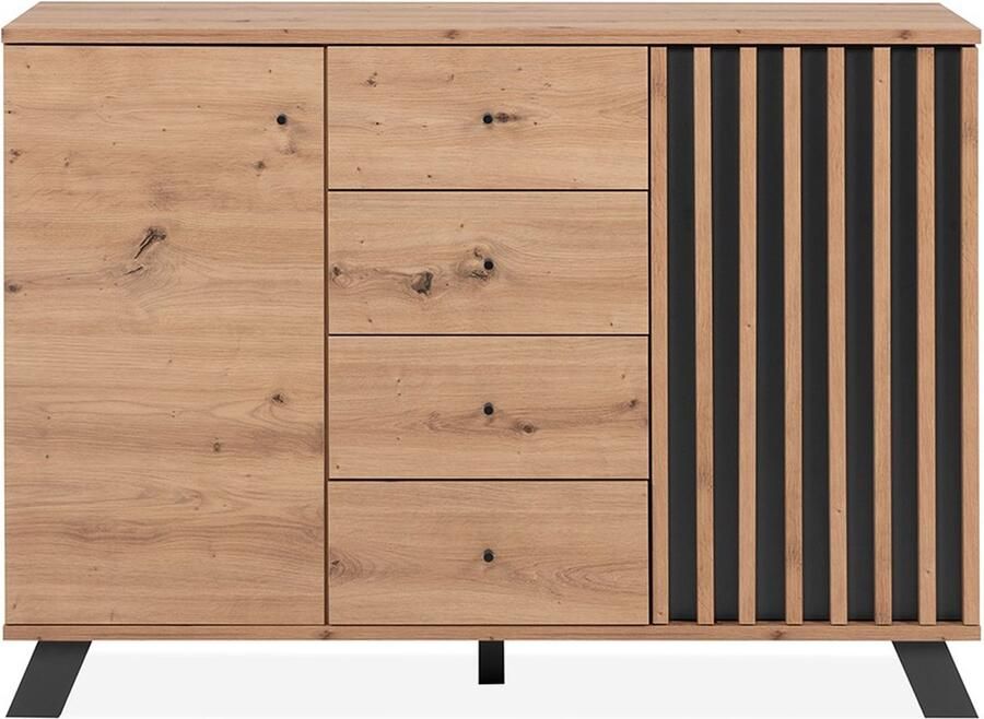 CaliCosy Dressoir met 2 deuren en 4 lades ambachtelijk eiken decor 118x40x85cm