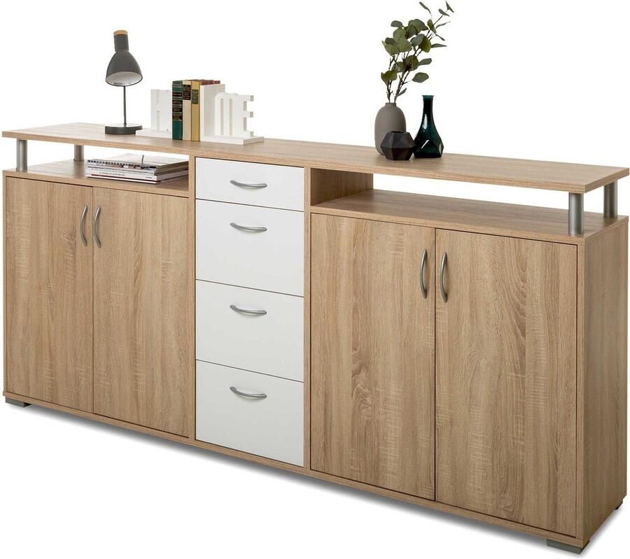 Finori Dressoir Maximo 208cm sonoma eik wit