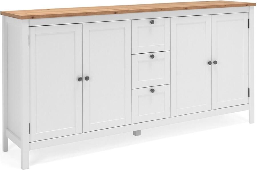 Finori Buffet 4 portes 3 tiroirs L180 cm Décor Blanc Bergen - Foto 2