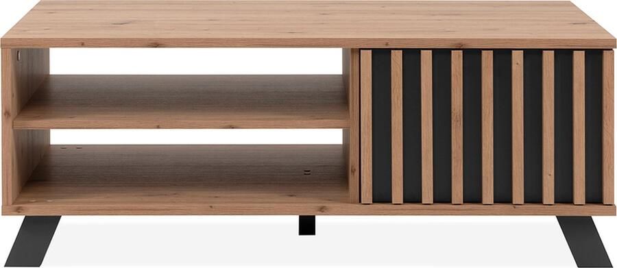 Finori EMOB Salontafel Médard-artisanale eik antraciet Rechthoekige salontafels Bruin; Antraciet MDF; Spaanplaat Rechthoekige salontafels Op voorraad