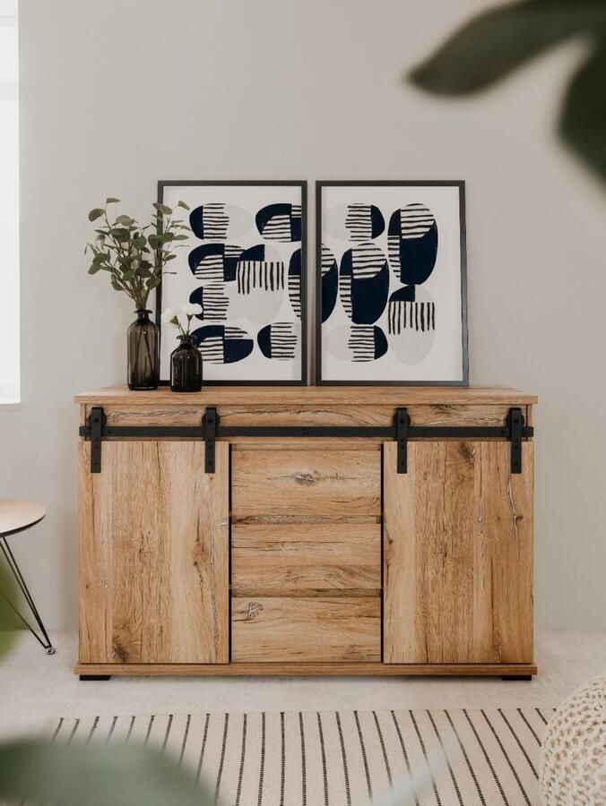 Finori Manzano Commode Oak met 2 schuifdeuren