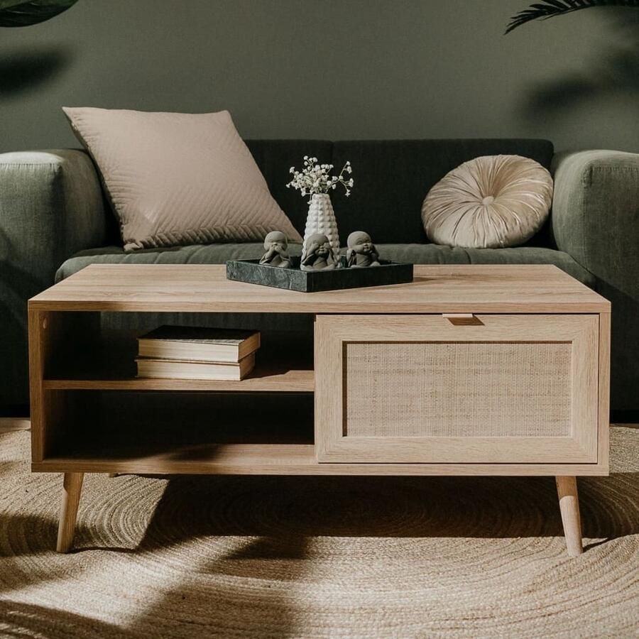 Cstore Salontafel 1 klep 1 nis Sonoma eiken decor L 100 x D 46 x H 60 cm BALI - Foto 2