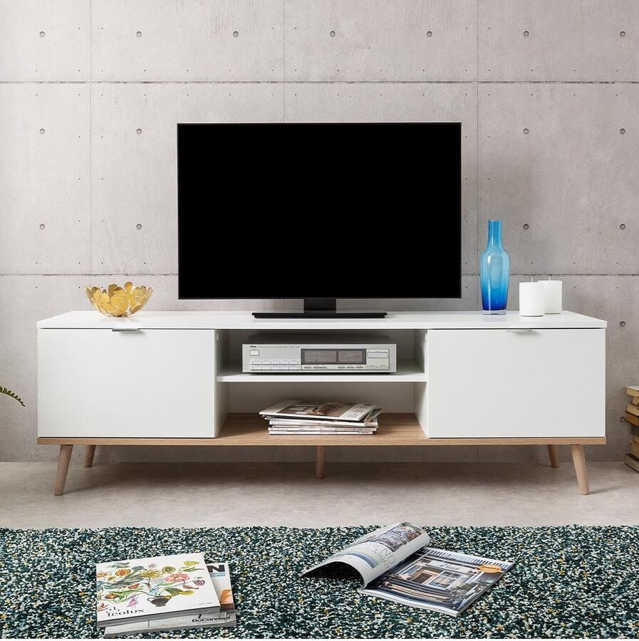 Cstore GÖTEBORG Scandinavische witte tv-meubel L 160 cm - Foto 2