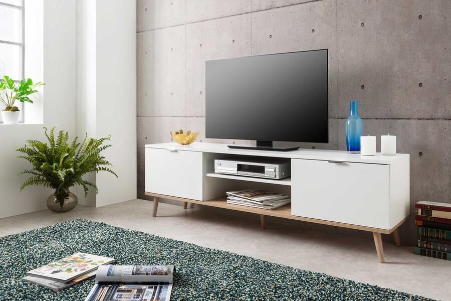 Cstore GÖTEBORG Scandinavische witte tv-meubel L 160 cm - Foto 3
