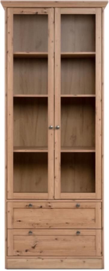 Finori Vitrinekast Timothee 80x39x200cm 2 deuren & 2 lades artisan eikdecor
