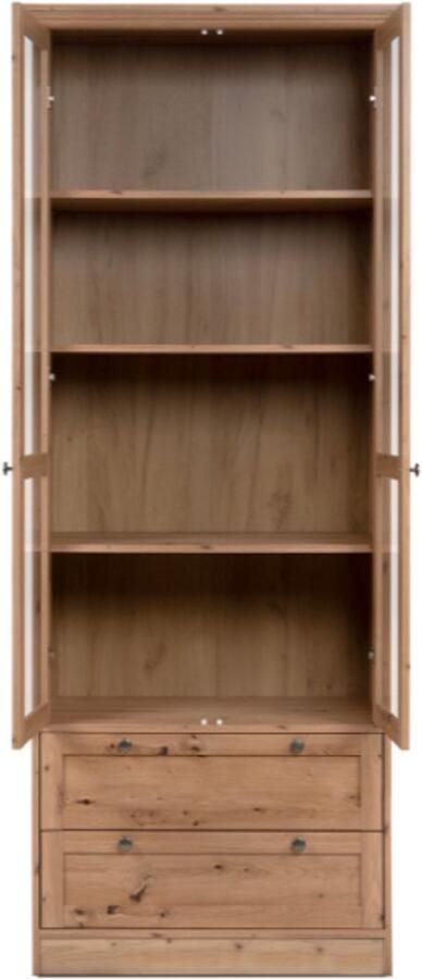 Finori Vitrinekast Timothee 80x39x200cm 2 deuren & 2 lades artisan eikdecor