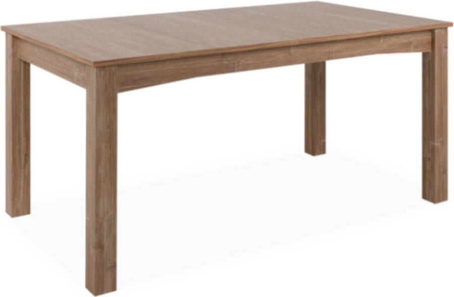 Finori EMOB Uitschuifbare eettafel Babette 160 200x90 cm bamboe Eettafels outlet Bruin MDF; Spaanplaat Eettafels outlet Op voorraad