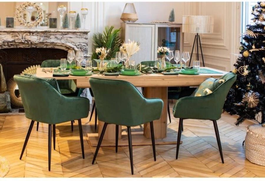 Finori EMOB Uitschuifbare eettafel Heidelberg 140 220 artisan eik Kantoortafels Bruin MDF; Spaanplaat Kantoortafels Op voorraad