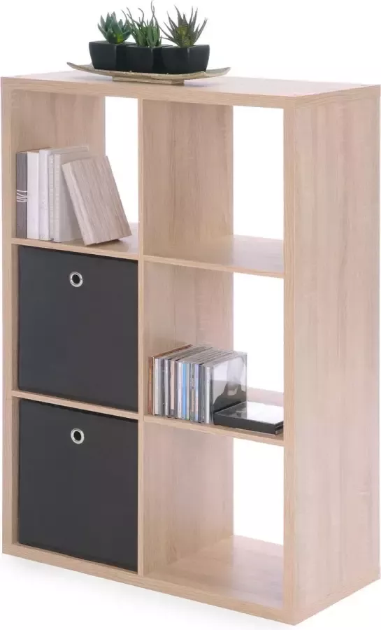 Finori Vakkenkast Roomdivider Grijs 73x33x107 cm - Foto 2