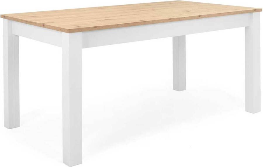 Finori EMOB Verlengbare eettafel Berge 160 215x90 wit eik Keukentafels Wit; Bruin MDF; Spaanplaat Keukentafels Op voorraad