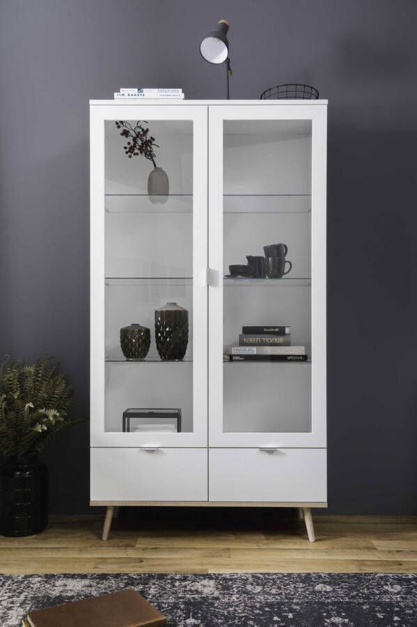 Finori Vitrinekast Wit 100cm Scandinavian - Foto 3