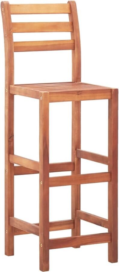 VidaXL Barstoelen Massief Acaciahout Set van 4 Barstoelen Acacia Hout Buitenterras Tuinset Lounge Stoel Eetkamerstoel Garden Furniture Outdoor Seating Bistro Meubels
