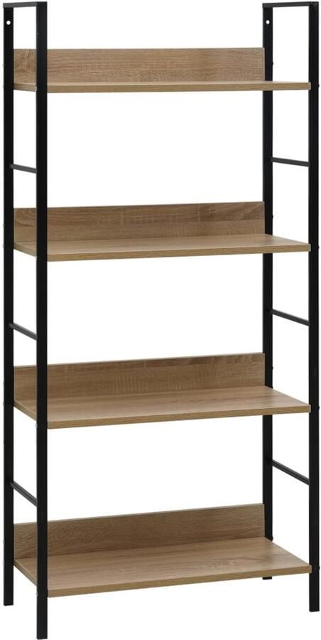 FIONERA Boekenkast 4 schappen 60x27 6x124 5 cm bewerkt hout eikenkleur
