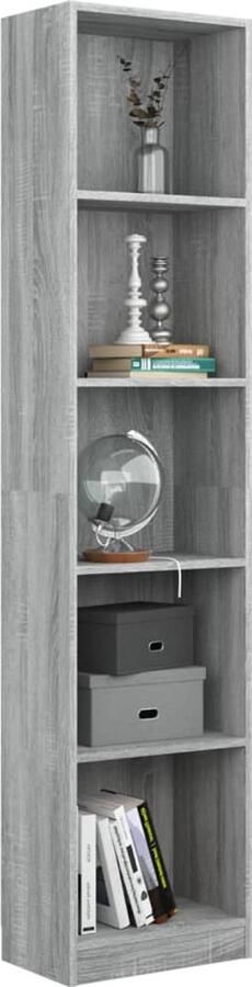 FIONERA Boekenkast 40x24x175 cm bewerkt hout grijs sonoma eikenkleurig