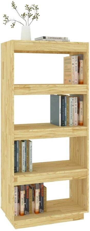 FIONERA Boekenkast kamerscherm 60x35x135 cm massief grenenhout