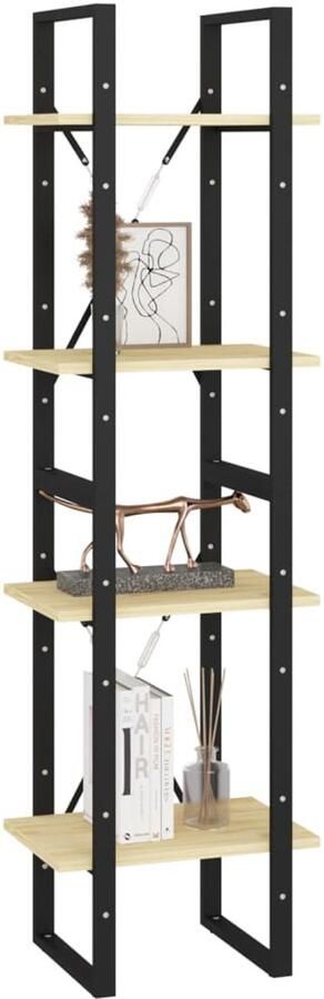 FIONERA Boekenkast met 4 schappen 40x30x140 cm massief grenenhout