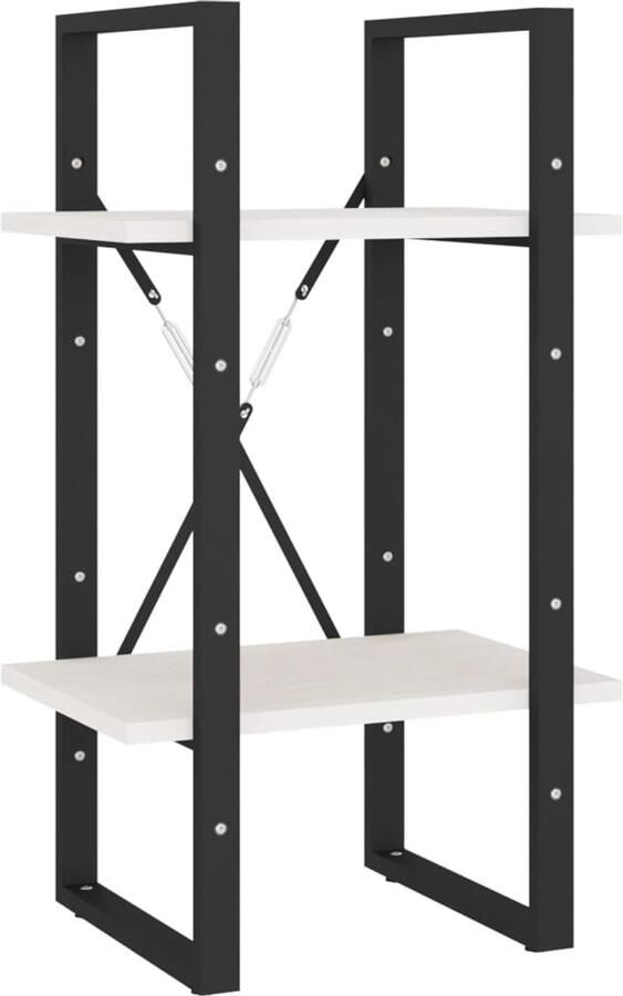 FIONERA Boekenkast met 5 schappen 40x30x175 cm grenenhout wit