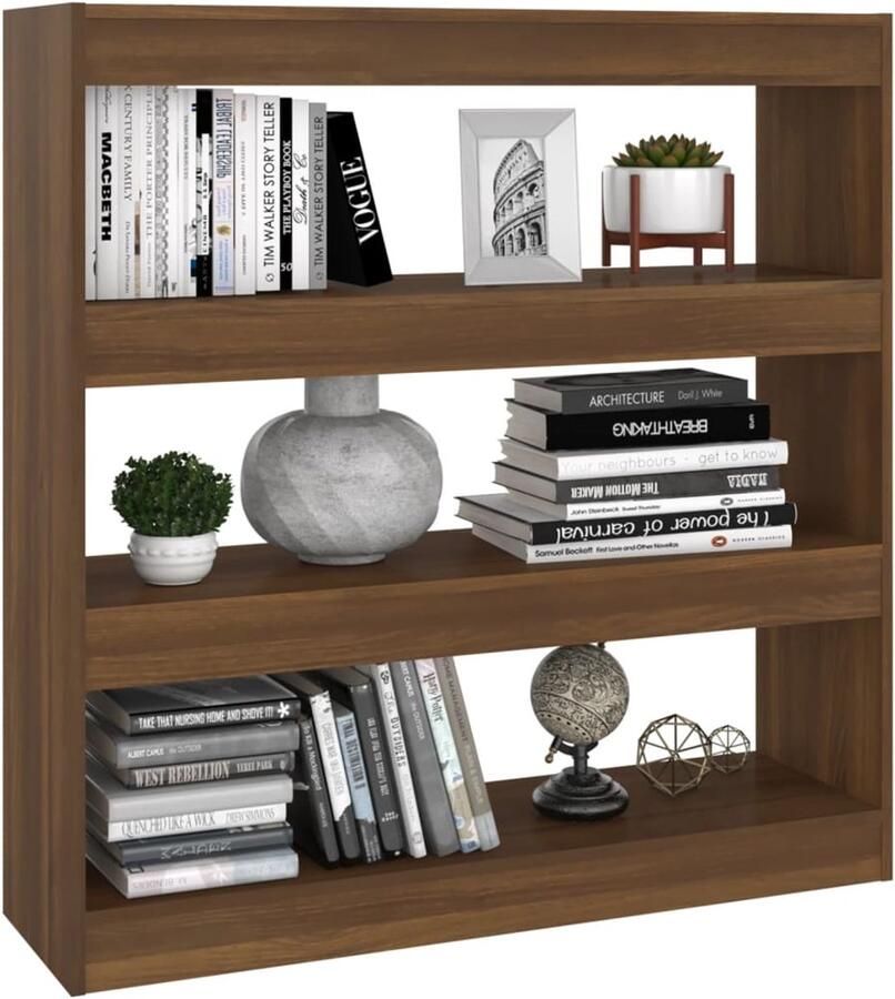 FIONERA Boekenkast kamerscherm 100x30x103 cm bruin eikenkleur