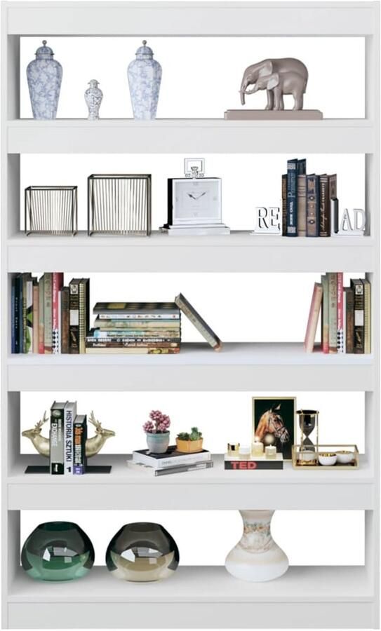 FIONERA Boekenkast kamerscherm 100x30x166 cm hoogglans wit