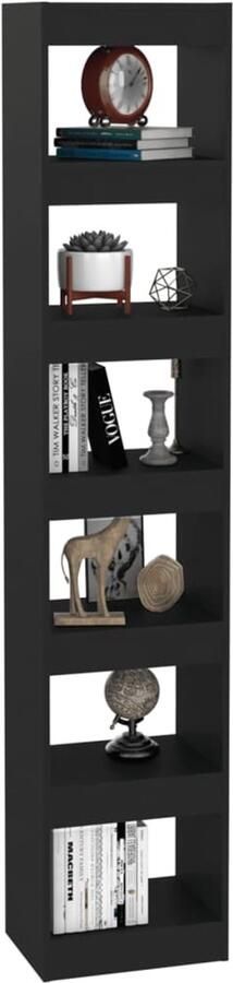 FIONERA Boekenkast kamerscherm 40x30x198 cm zwart